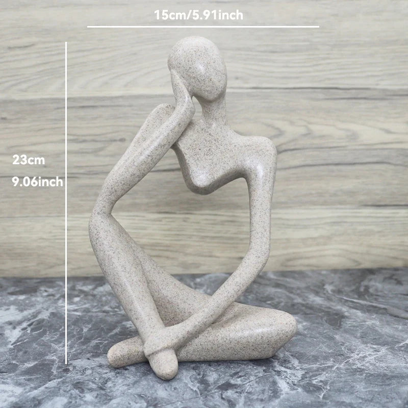 Sculpture Abstraite de Penseur en Résine pour Décoration 31