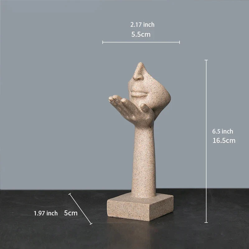 Sculpture Abstraite de Penseur en Résine pour Décoration 32
