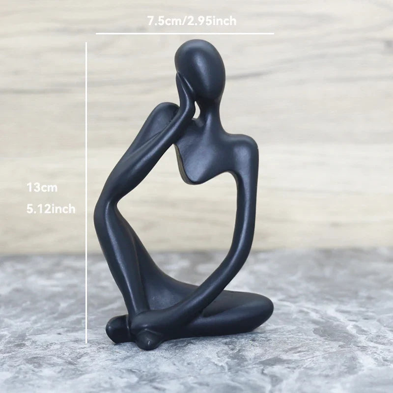 Sculpture Abstraite de Penseur en Résine pour Décoration 34