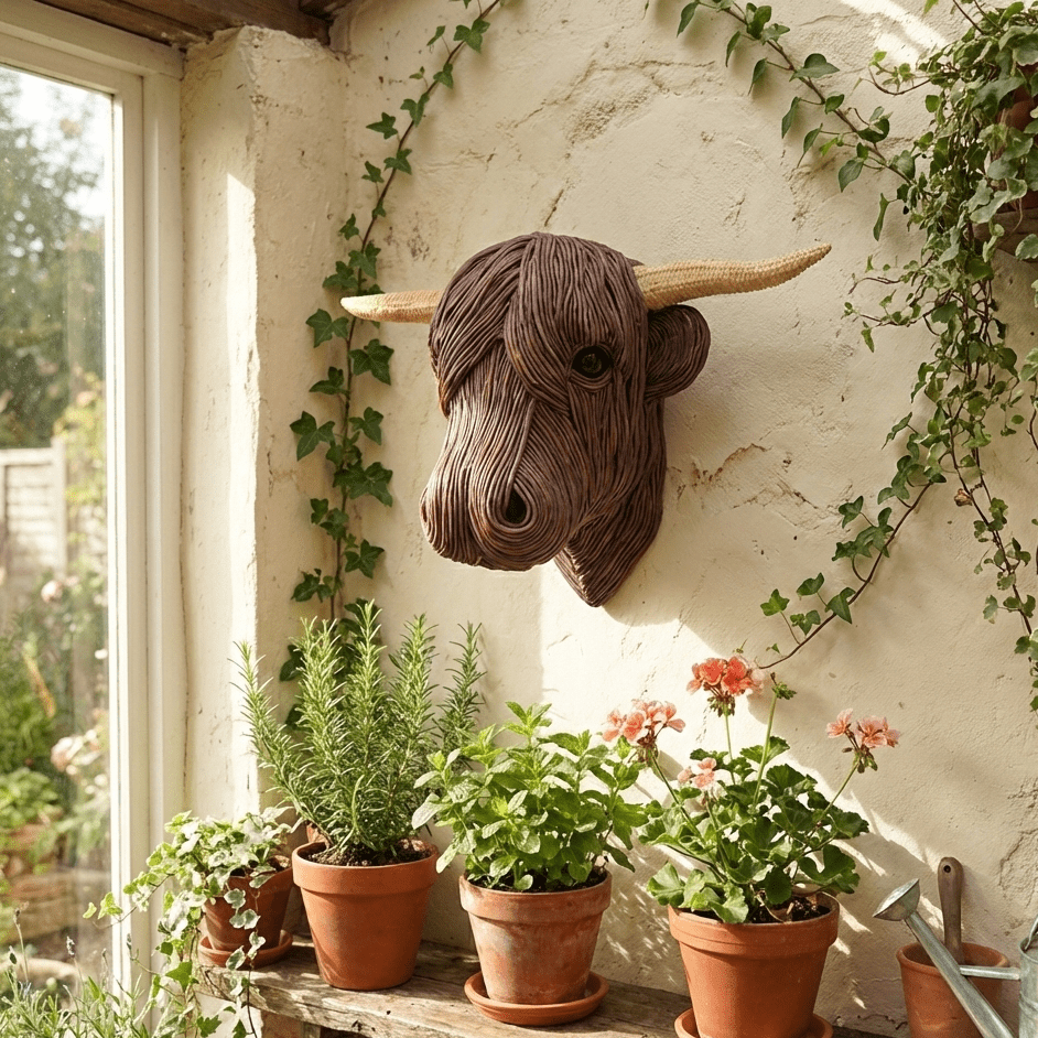 Sculpture Murale Vache Style Campagne 2