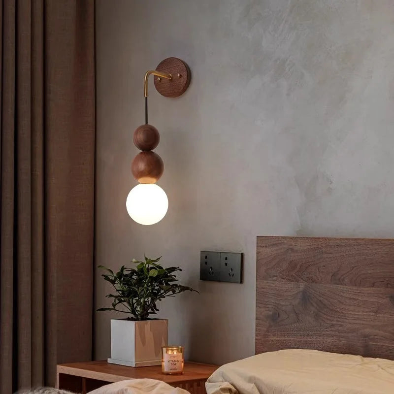Lampe Murale Bois et Verre Élégante