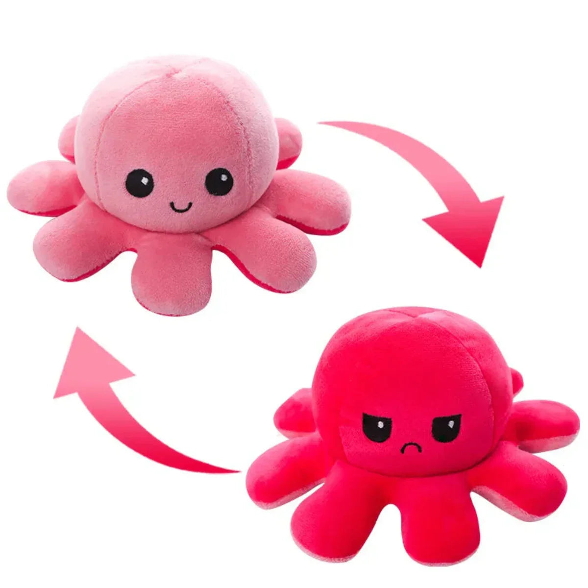 Je pense que vous voulez une traduction et une réécriture en français pour e-commerce. Voici le résultat :

 Peluche Octopus Réversible - 2 Visages Émotifs - BlxckFR