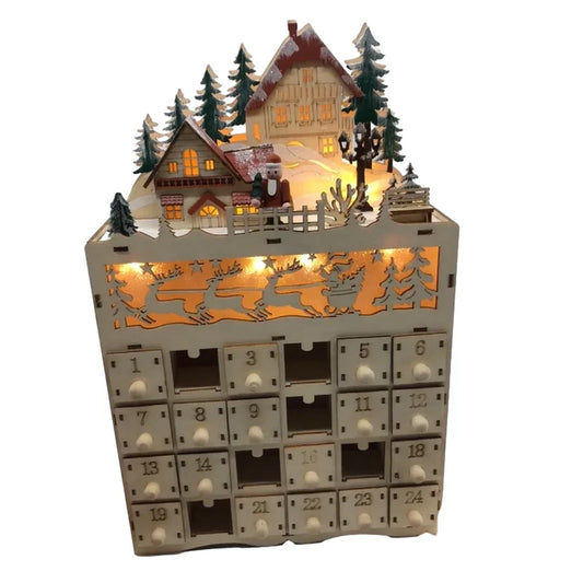 Calendrier de Noël en Bois avec Village Hivernal - BlxckFR