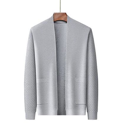 Cardigan Mince à Manches Longues avec Poches