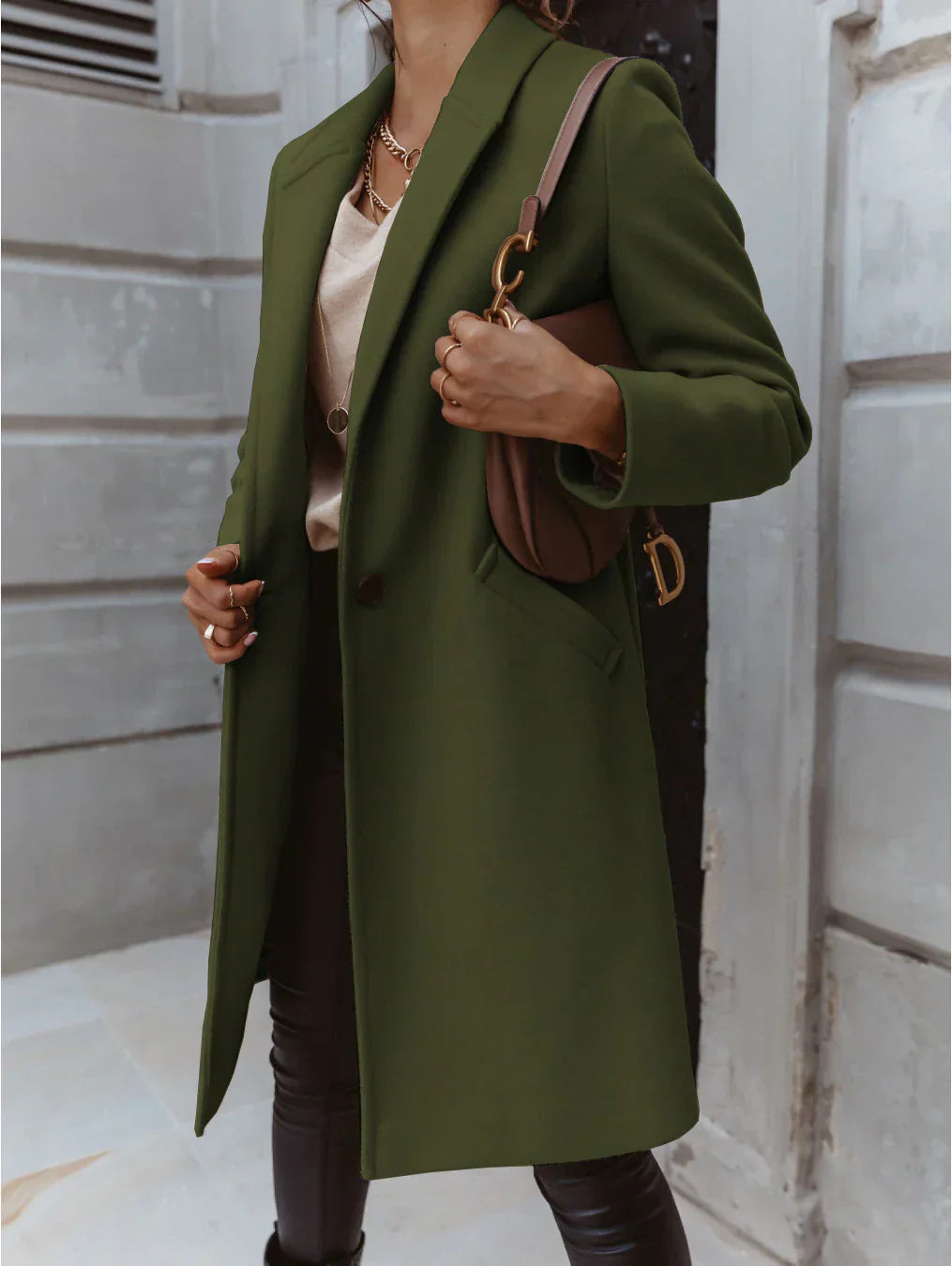 Manteau Élégant Femme Taille Longue
