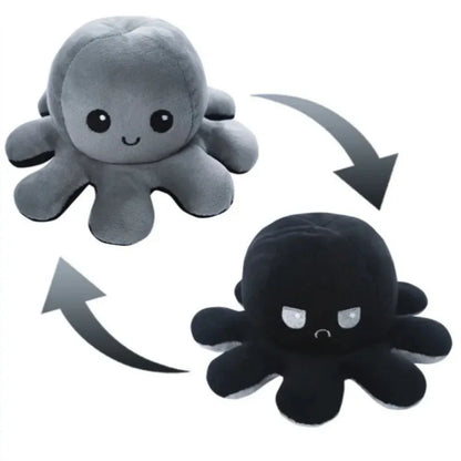 Je pense que vous voulez une traduction et une réécriture en français pour e-commerce. Voici le résultat :

 Peluche Octopus Réversible - 2 Visages Émotifs
