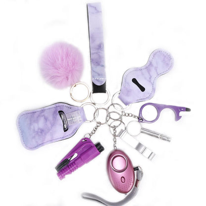 Kit d'Autodéfense Féminine - Alarme Personnelle avec Lampe LED, Casseur de Vitre et Outils de Sécurité