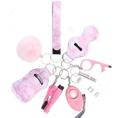 Kit d'Autodéfense Féminine - Alarme Personnelle avec Lampe LED, Casseur de Vitre et Outils de Sécurité