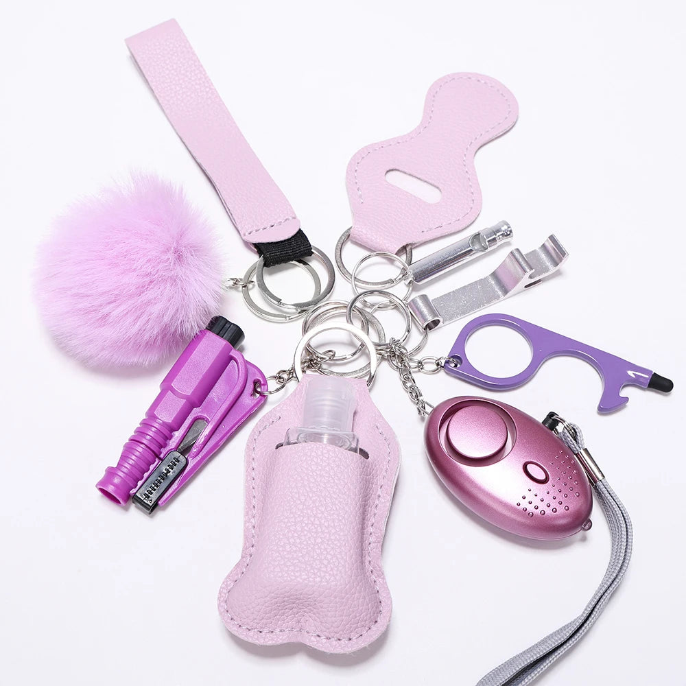 Kit d'Autodéfense Féminine - Alarme Personnelle avec Lampe LED, Casseur de Vitre et Outils de Sécurité