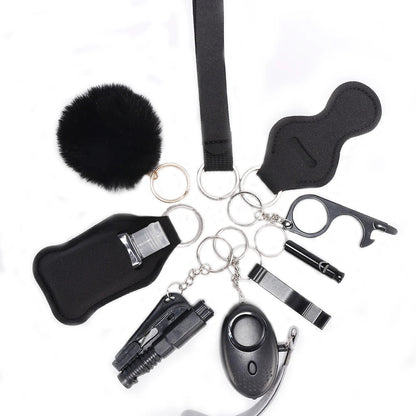 Kit d'Autodéfense Féminine - Alarme Personnelle avec Lampe LED, Casseur de Vitre et Outils de Sécurité