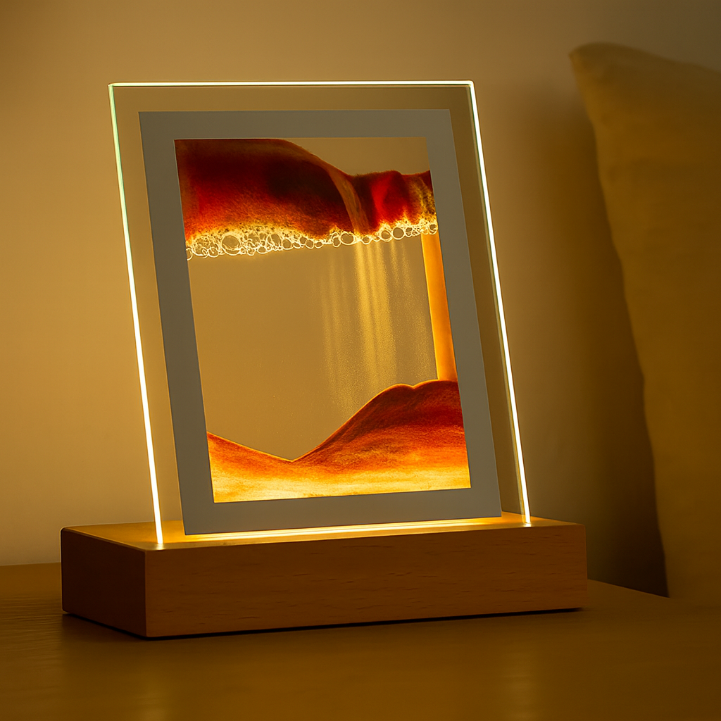 Lampe de Sable Calme avec Lumière LED Méditative