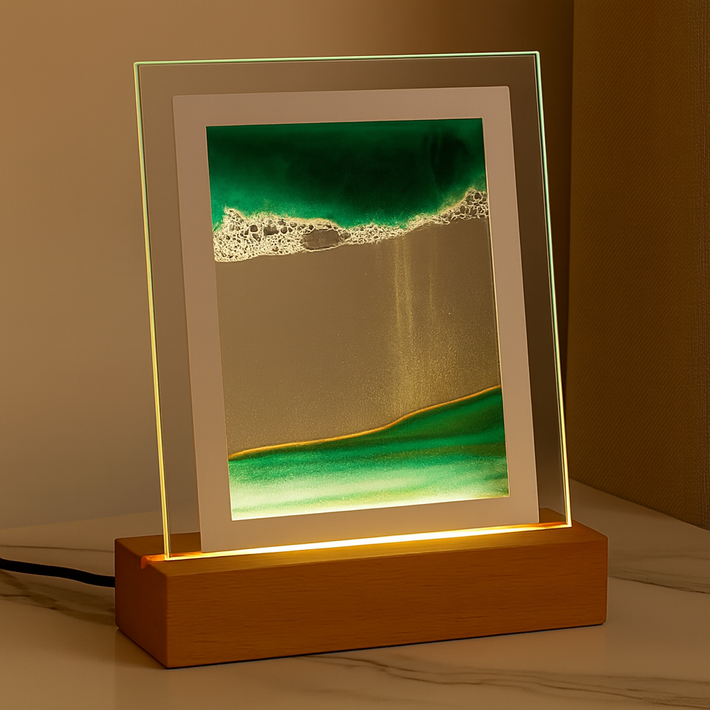Lampe de Sable Calme avec Lumière LED Méditative