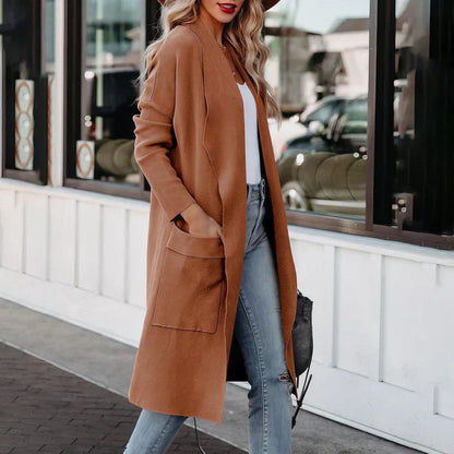 Manteau Femme Élégant Taille Longue