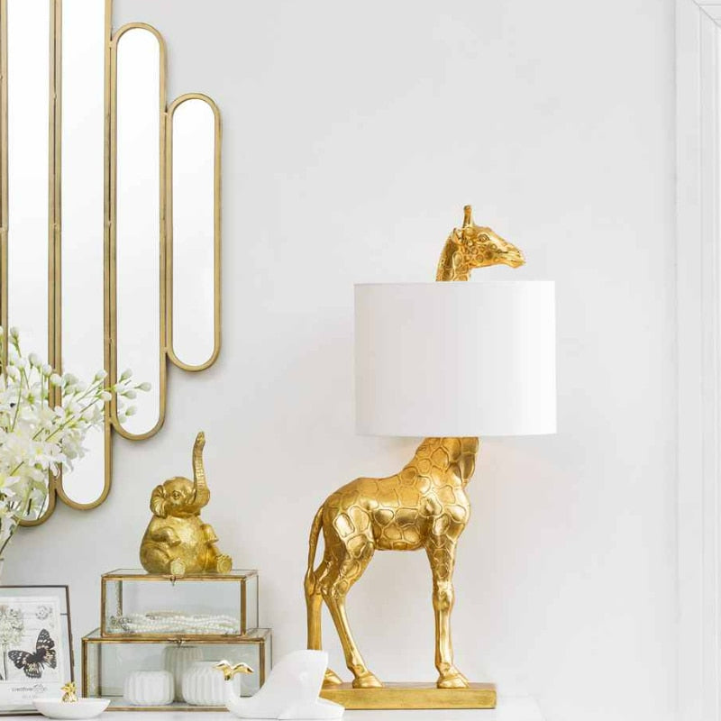 Lampe de Table originale avec Girafe - Décoration Chic et Écologique