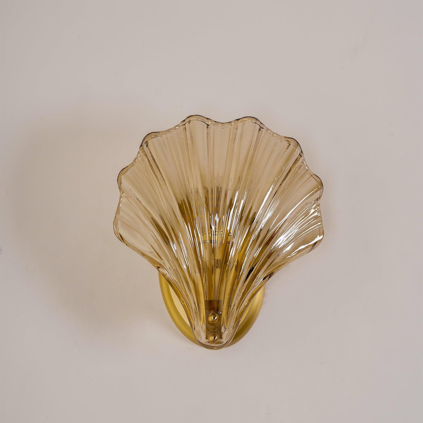 Lampe Murale Élégante Coquillage en Métal et Verre