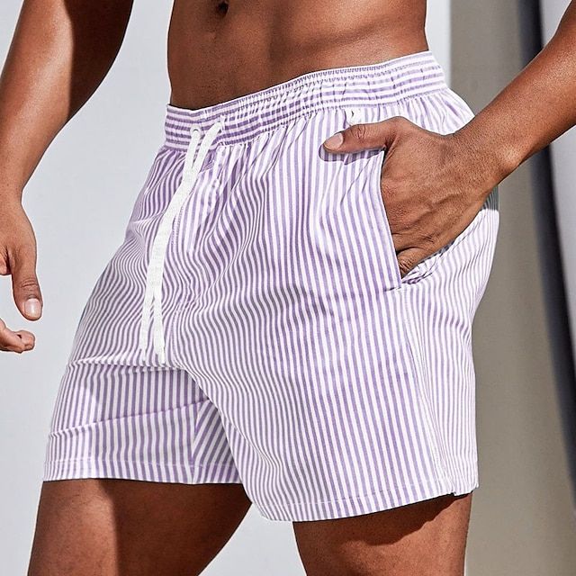 Short de Bain Homme Rayé Classique 3