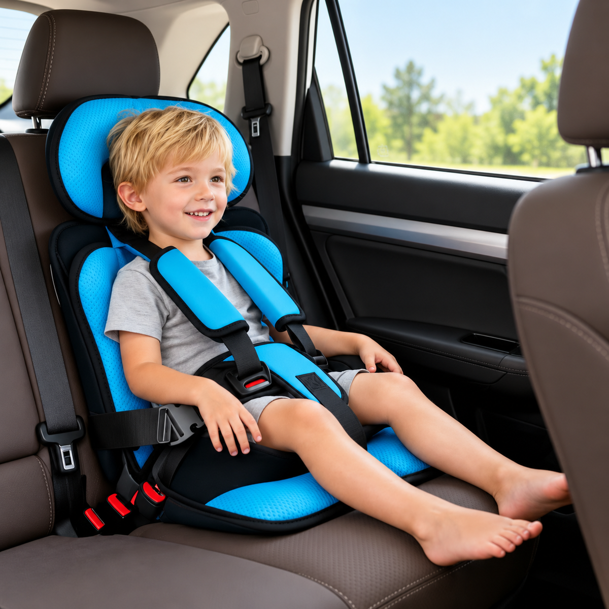 Siège auto enfant avec harnais – Rehausseur avec dossier pour voiture-accessoires-Bleu-Bébé ( 0-4 Ans )-Oslo France