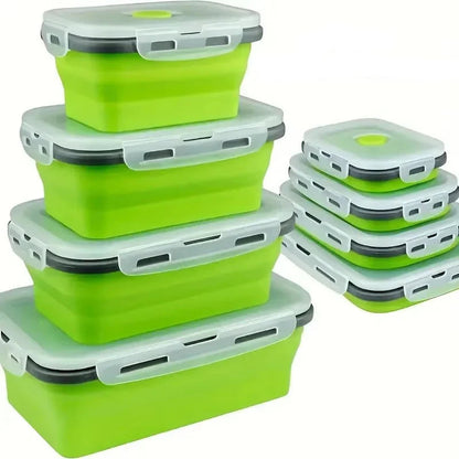 Boîtes de Rangement Alimentaire Étanches et Pliables en Silicone