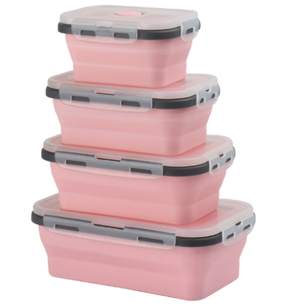 Boîtes de Rangement Alimentaire Étanches et Pliables en Silicone