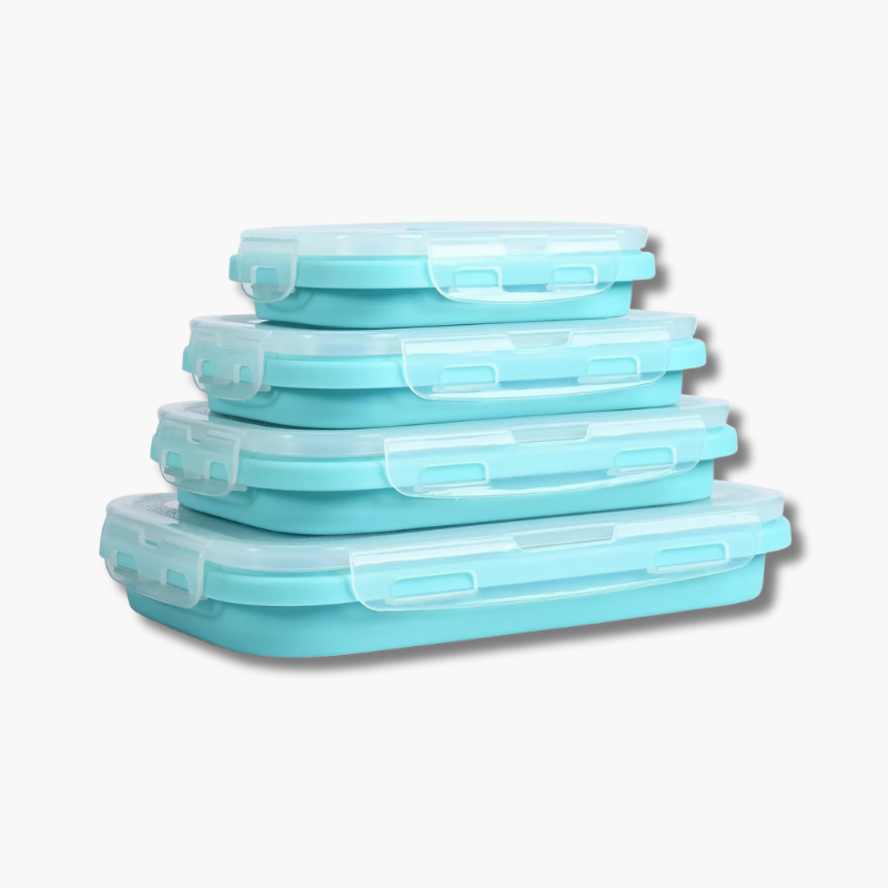 Boîtes de Rangement Alimentaire Étanches et Pliables en Silicone