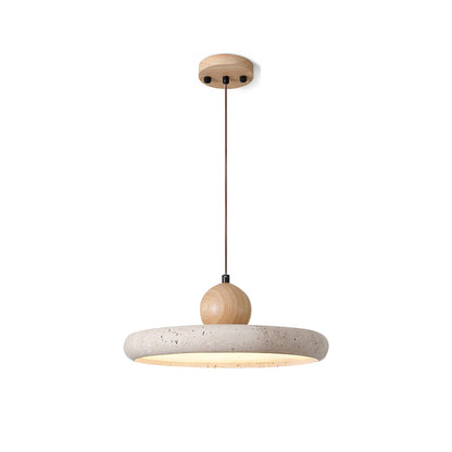 Suspension Luminaire Bois et Pierre Design Naturel Style Suspendu - Foivo