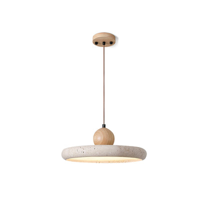 Suspension Luminaire Bois et Pierre Design Naturel Style Suspendu