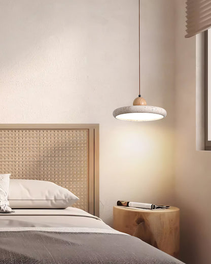 Suspension Luminaire Bois et Pierre Design Naturel Style Suspendu