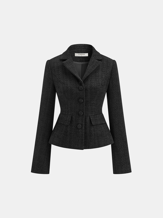 Blazer Élégant en Velours Taille Parfaite - Foivo
