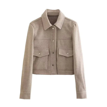 Veste Femme à Poche Large et Fermeture Éclair