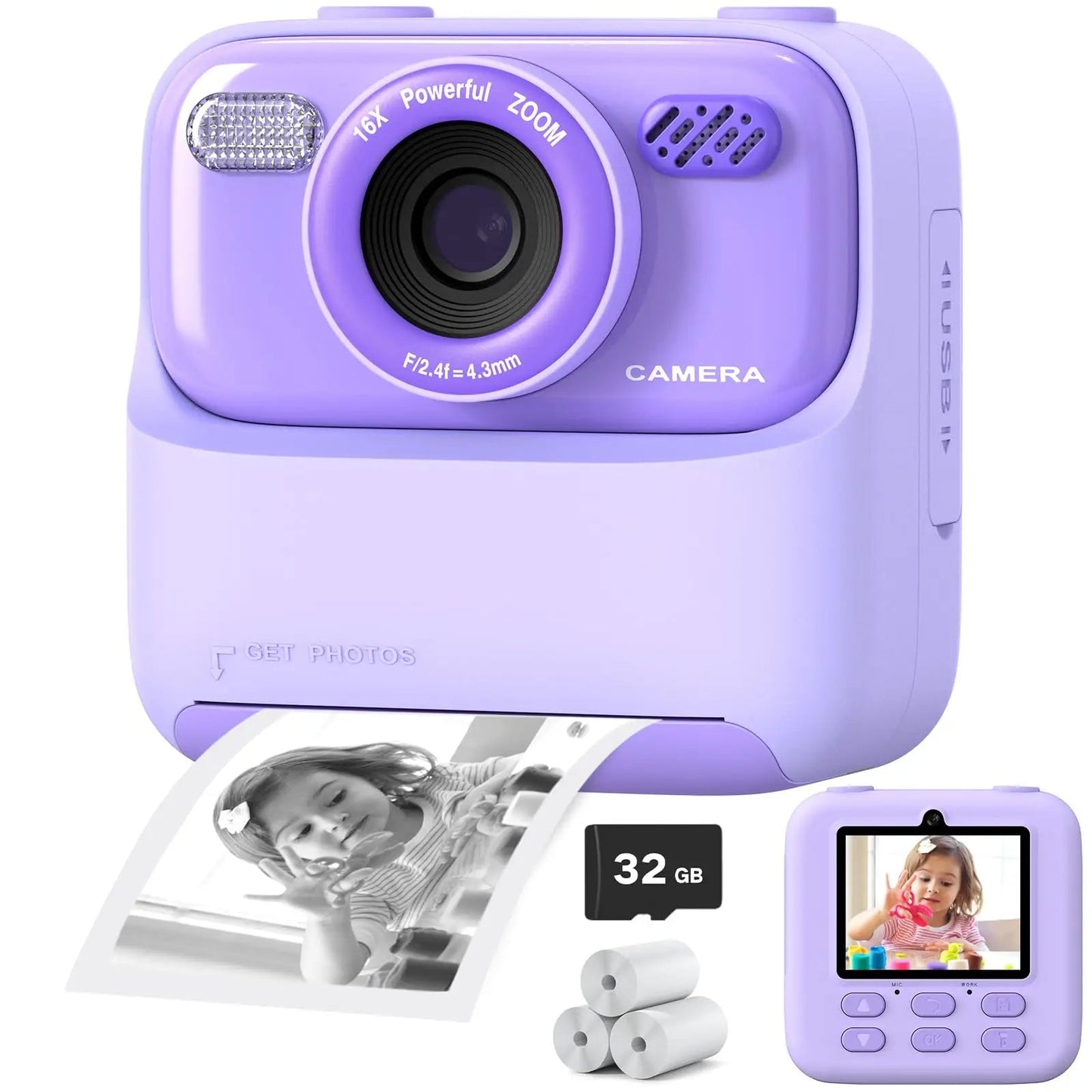 Appareil Photo Instantané Enfant | Selfies HD 32 Go - Foivo