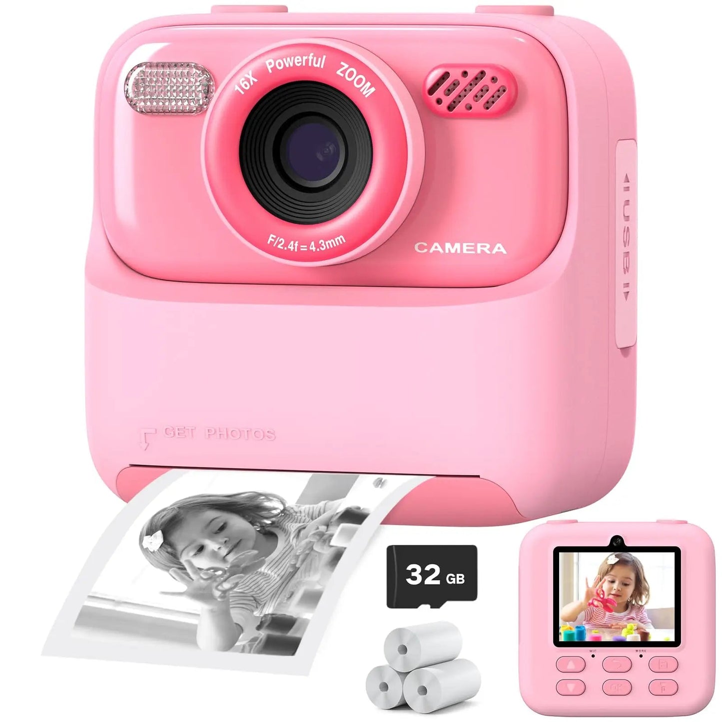 Appareil Photo Instantané Enfant | Selfies HD 32 Go