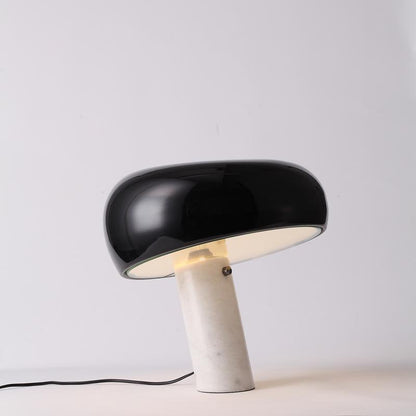 Lampe de Table Design Marbre - Élégante en Marbre Blanc et Métal Chromé - Foivo