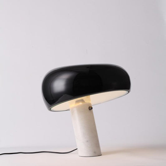 Lampe de Table Design Marbre - Élégante en Marbre Blanc et Métal Chromé - Foivo
