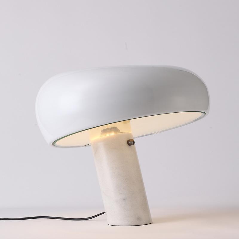Lampe de Table Design Marbre - Élégante en Marbre Blanc et Métal Chromé