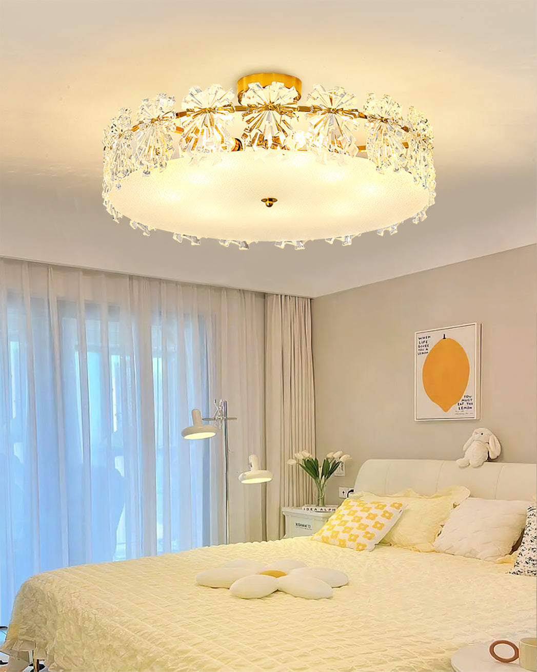 Luminaire Suspendu Élégant | Éclairage Doux avec Effet Neige