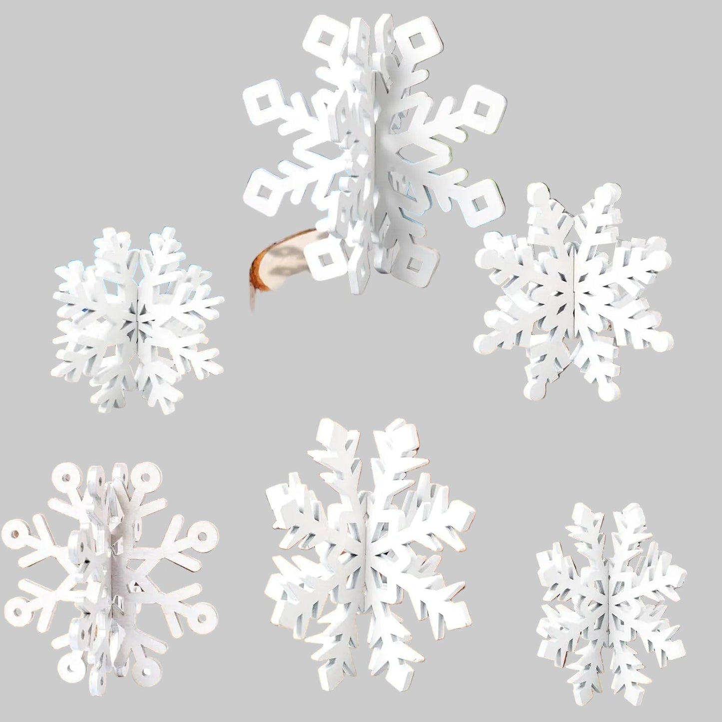Décorations de Noël pour Table | Guirlandes de Neige en Bois Chic - Foivo