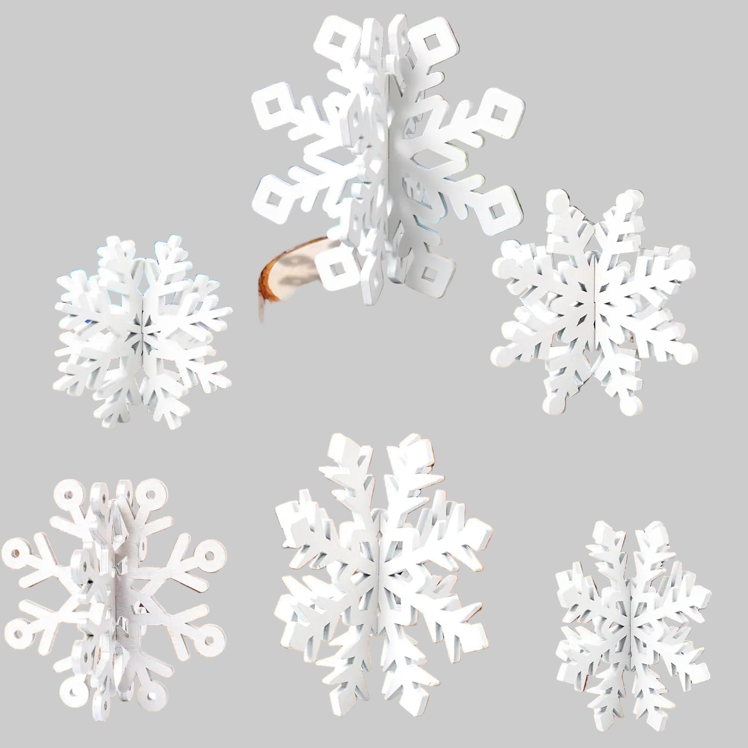 Décorations de Noël pour Table | Guirlandes de Neige en Bois Chic - Foivo