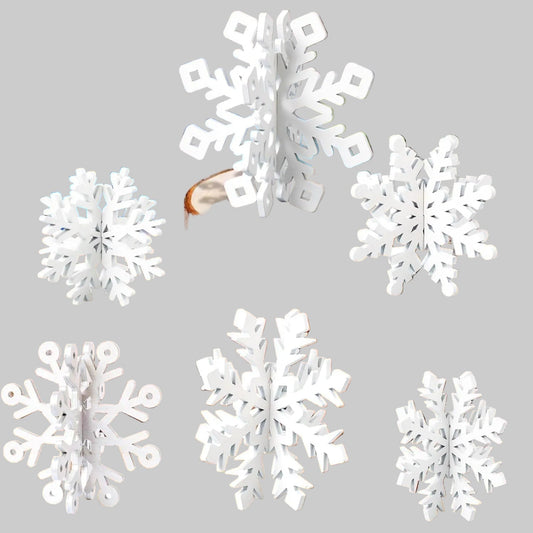 Décorations de Noël pour Table | Guirlandes de Neige en Bois Chic - Foivo