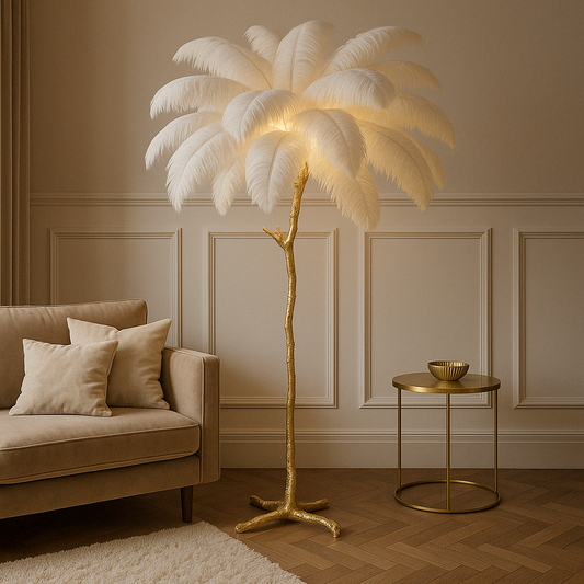 Lampe de Sol Élégante à Plumes - Foivo