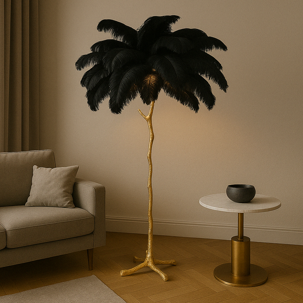 Lampe sur Pied en Plumes | Chic et Ambiance Cozy