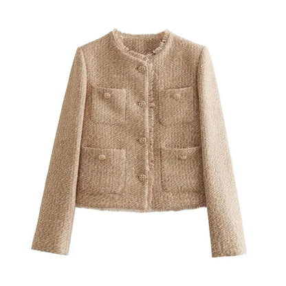 Veste Femme Élégante Taille Courte - Tendance Automne Chic