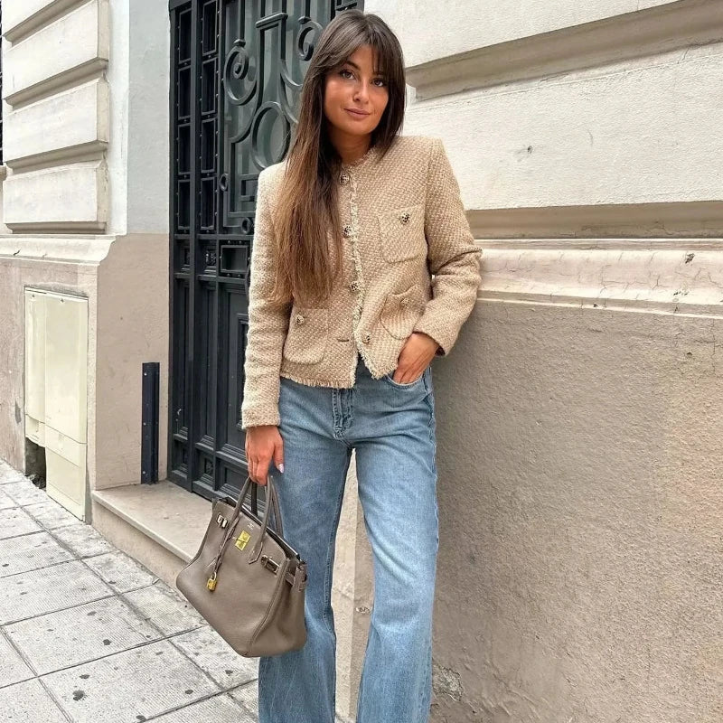 Veste Tweed Chic pour Femmes | Style RaffinéTexture Élégante - Foivo