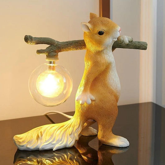 Lampe de Bureau Amusante - Lampe LED Colorée avec Base en Verre et Décoration Animaux - Foivo
