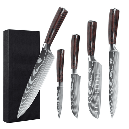 Set de Couteaux de Cuisine Unisexe Acier Inoxydable Professionnel