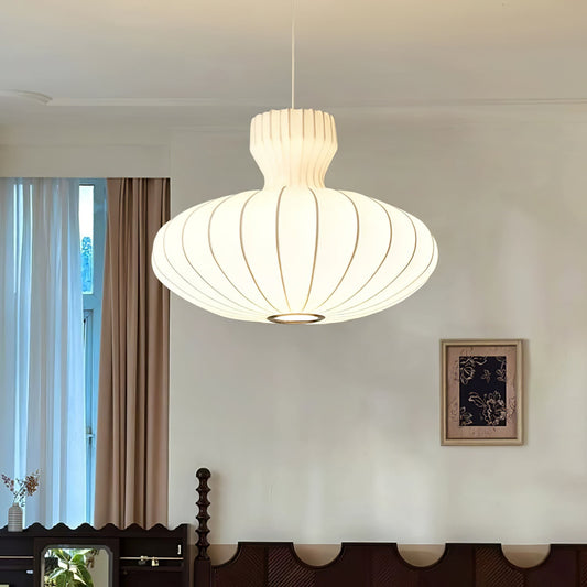 Lampe Suspendue Élégante en Soie et Métal Antique - Foivo