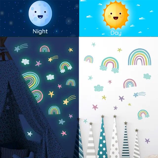 Stickers Décoratifs Éléphant Lumineux Chambre Bébé