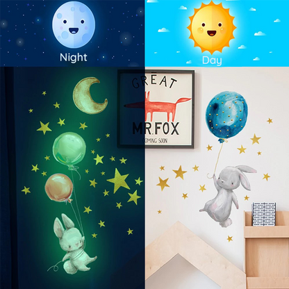 Stickers Décoratifs Éléphant Lumineux Chambre Bébé