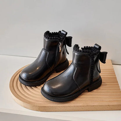 Bottes Enfant Cuir Noir Antidérapant