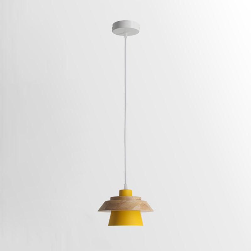 Lustre Bois Rustique et Pierre Naturelle