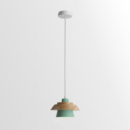 Lustre Bois Rustique et Pierre Naturelle